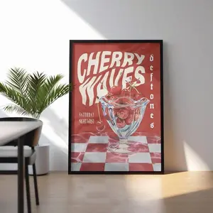 Deftones Cherry Waves Poster 90s Metal Music Wall Art (Unframed)
