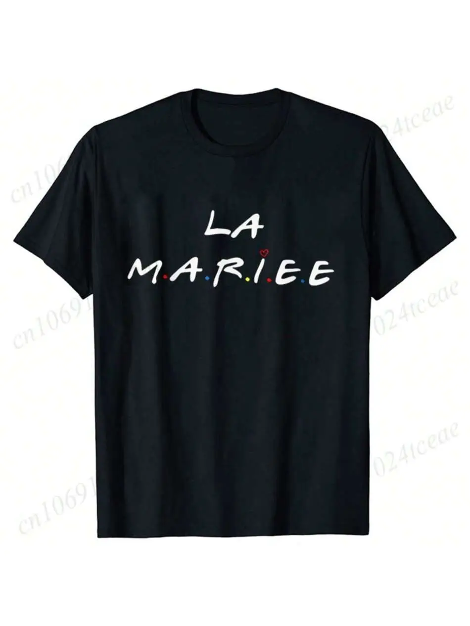Friend Single EVJF Party Casual Printed T-Shirt French Girl Single Farewell Top Bridesmaids T-Shirt Bridal Shower Weddin