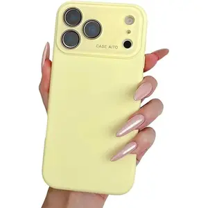 Designed for iPhone 17 16 15 14 13 12 Pro max Case,Premium Silicone Satin-Smooth Touch Phone Case, Full Camera Protection,Glass Large Window,Slim Shockproof Anti-Scratch Microfiber Lining Phone Cases for iPhone 17 Pro Max