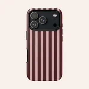 This sturdy 2-in-1 phone case features burgundy and pink stripes, offering durability, shock absorption, and a stylish design. Compatible with iPhone 17, 16, 15, 14, 13, 12, 11 Pro Max Pro Plus, and Samsung Galaxy S25, S24, S23 Ultra.