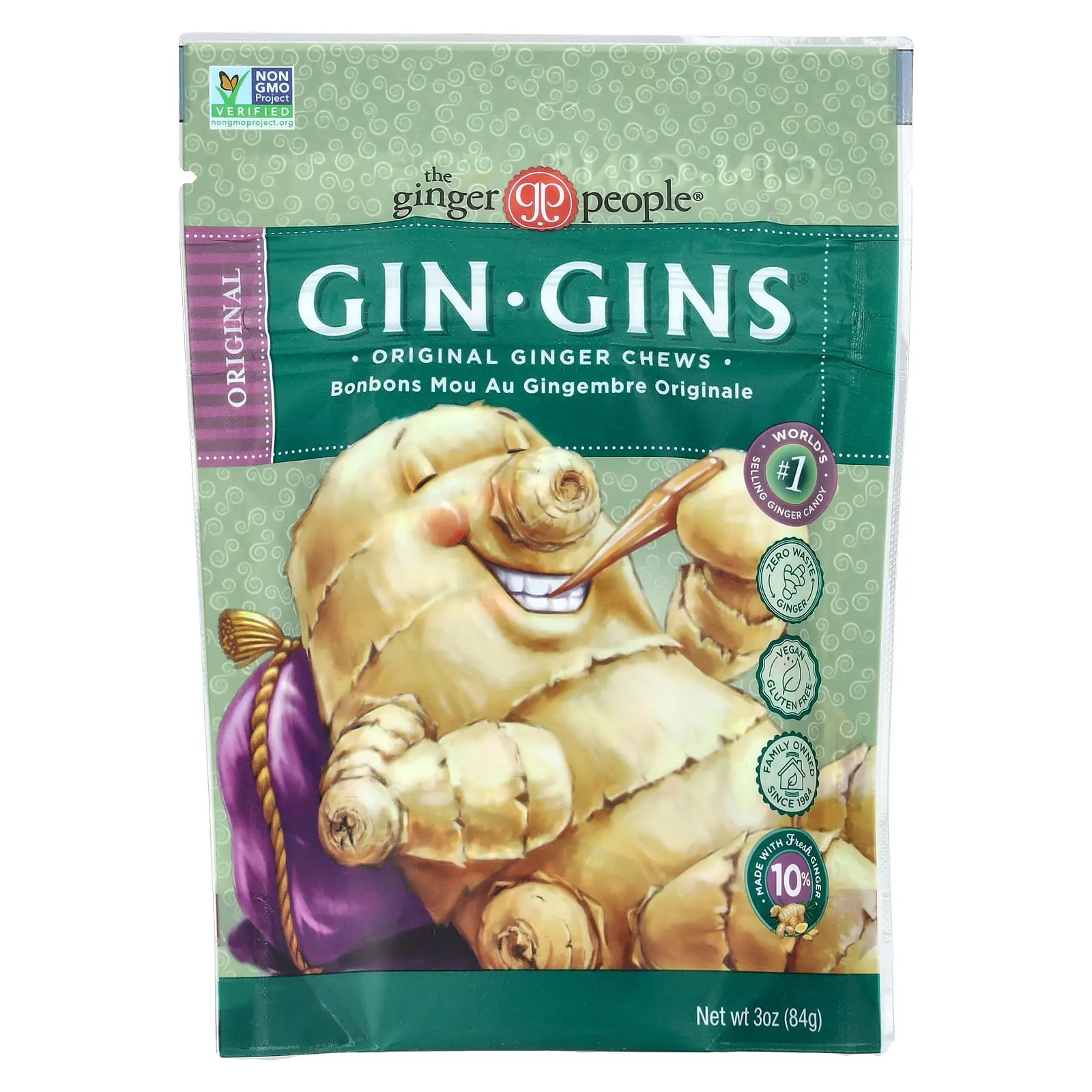 The Ginger People Gin Gins®, Ginger Chews, Original , 3 oz (84 g) The Ginger People Gin Gins®, Ginger Chews, Original , 3 oz (84 g)