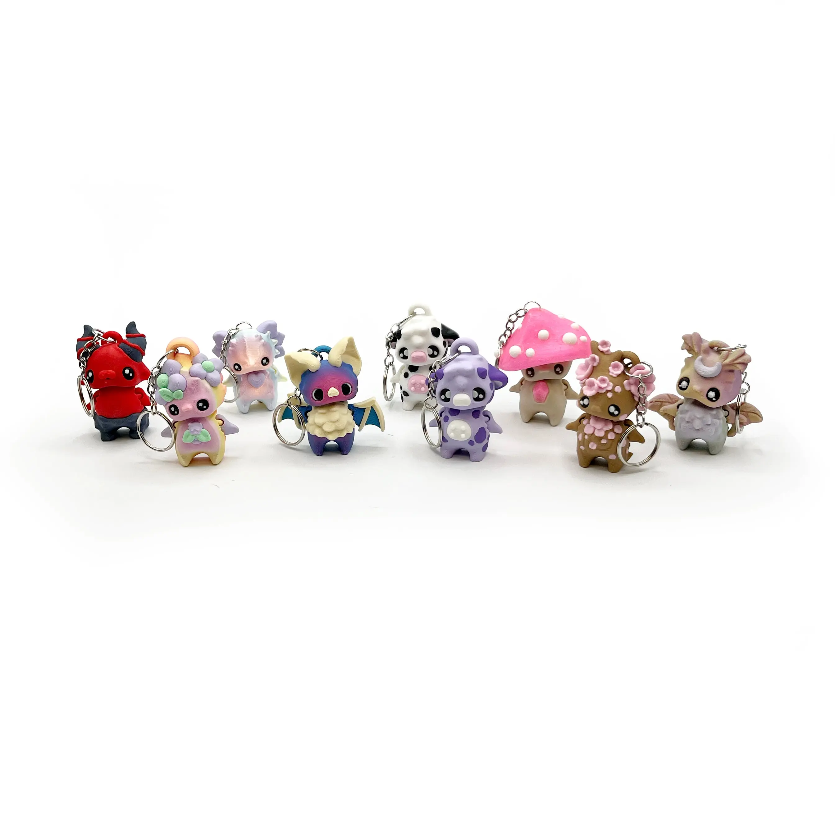 Pixie Keychains – 3D Printed Pixie Bag Charms | Cute Kawaii Clip-On Keychain Accessories