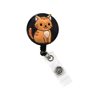 Kitty Cat Badge Reel ID Holder Badge Clip Funny Nurse Doctor CNA Retractable 25 inch Extension Yazzle Dazzle