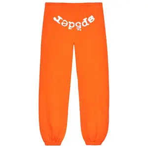 Sp5der Authentic Legacy Web Orange Unisex Jogger Pants - Spider Web Design, Elastic Waistband, Multi-Size Men's Bottoms
