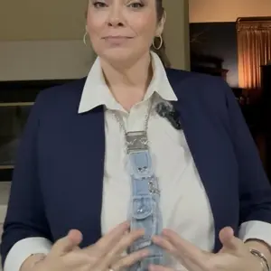 Y2K Women's Denim Bow Tie, Metal Buckle Chain Vintage Distressed Edges, Ripped Edges, Unique Punk Style Accessory for All Seasons