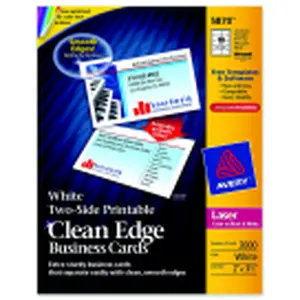 Avery Clean Edge Two-Side Printable Business Card, White