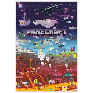 Trends International Minecraft - World Beyond Wall Poster, 22.375" x 34", Unframed Version