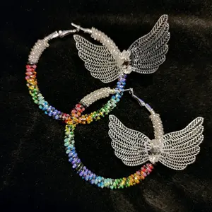 Wire wrapped beaded earrings