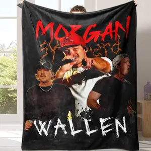 Countdown Sale! wallen singer printed flannel blanket,weighted blanket,soft and suitable for bedroom, A warm nap blanket,living room or office, ideal gift for fans or young people