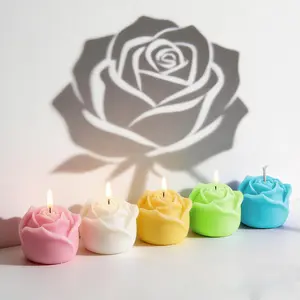 Rose Shaped Scented Candles Gift Set - 2.36Inch/6cm Aromatherapy Candle for Home Spa, Yoga, Meditation & Romantic Decor