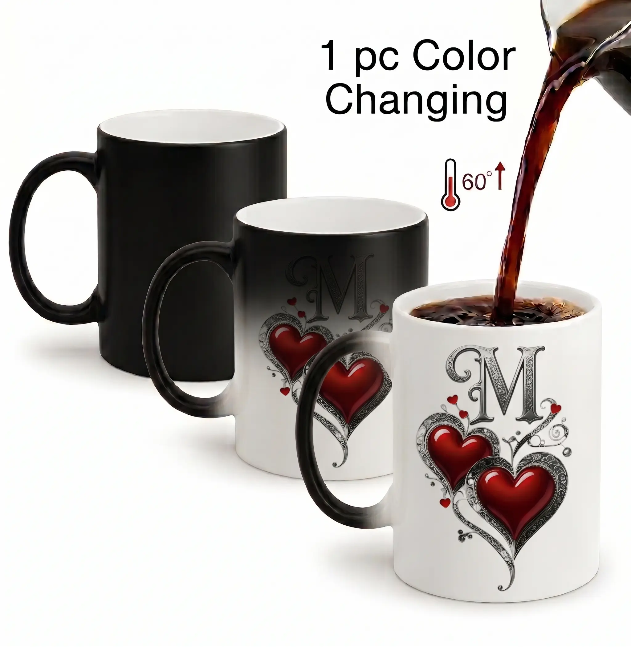 Magic Color Changing Mug with Handle, Perfect Gift for Mother's Day, Ceramic Cup  for Couples,Christmas Gift for Women,Magic Color Changing  Mug - Heat-Sensitive Ceramic Coffee Cup, Secret Surprise Gift for Couples