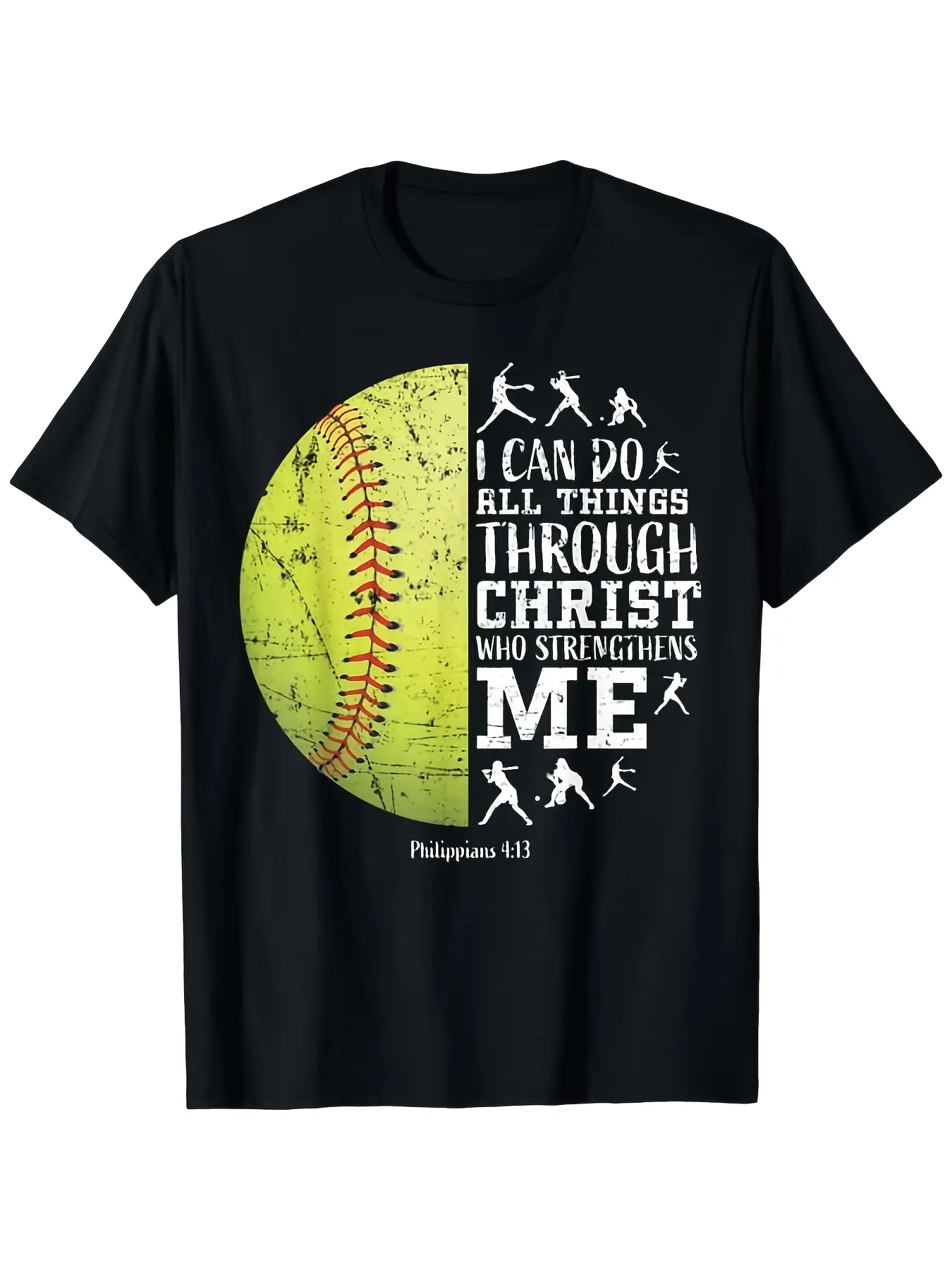 Men & Teen Girls Softball T-Shirts - 2X Large Black Retro Short Sleeve Shirts with Soft Breathable Fabric - Casual & Wear Suitable for All- Wear - Perfect Gift for Softball Players (Men' & Teen Girls)