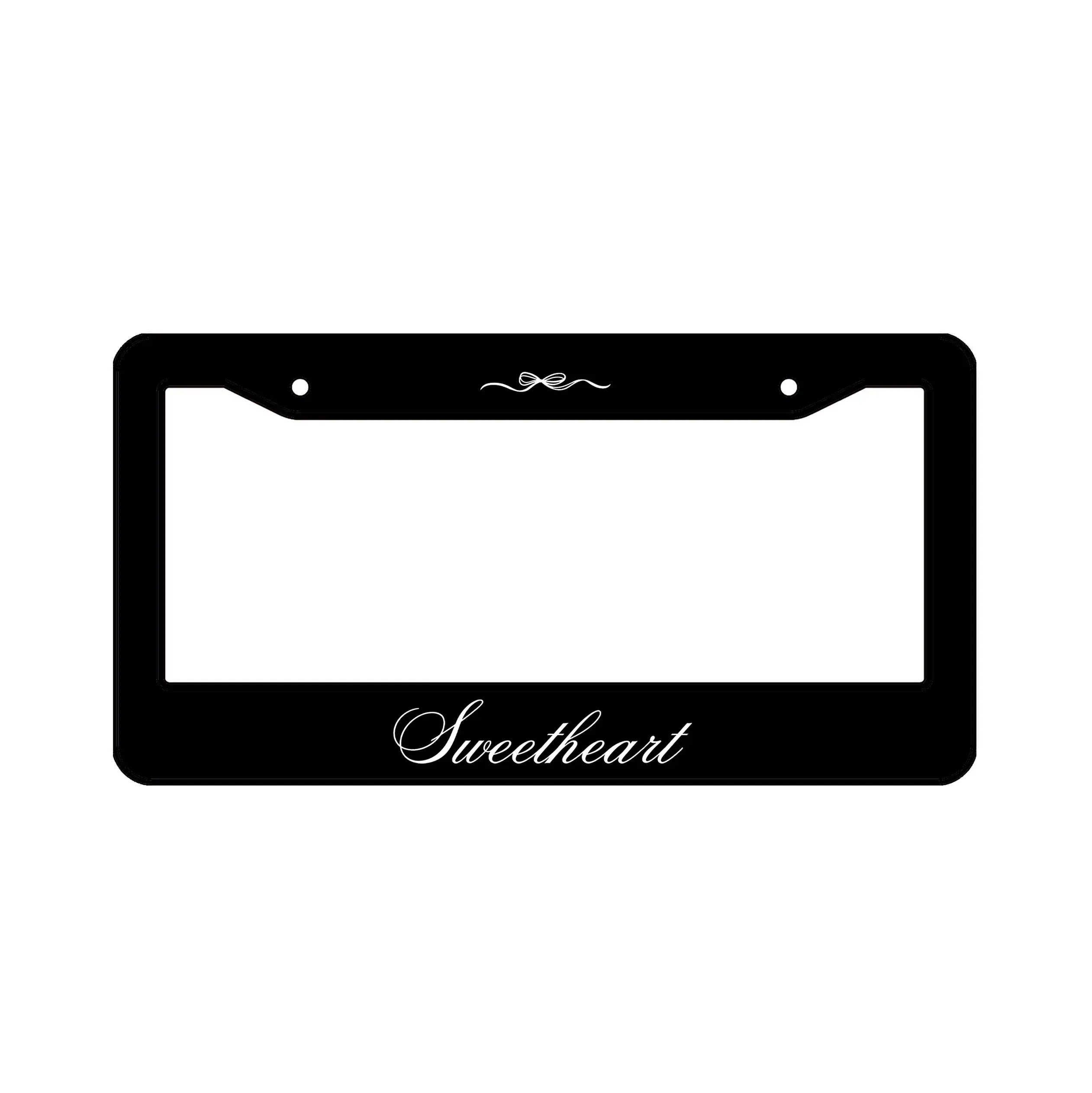 Sweetheart Metal License Plate Frame | Coquette Car Accessories | Black Car Accessories | Cute Car Decor
