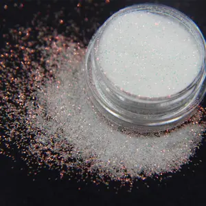 10g 0.2mm Shimmer White Rainbow Nail Glitter Holographic Shining Sugar Nail Glitter Candy Coat Powder Sugar Coating Effect Powder Nail Pigment Powder Nail Art Decorations Dust Diamond Dust for Nails