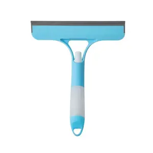 Multifunctional Home Glass Cleaner, Squeegee Scrubber Spray, Dual-Sided Brush and Scraper, Includes Spray Bottle, Three-In-One Mirror Cleaning Tool