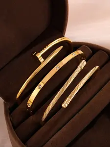 Elegant Stainless Steel Bracelet Set, Zirconia Fashion Jewelry, Cubic Zirconia Bracelet, Durable and Stylish, Perfect for Daily Wear and Parties