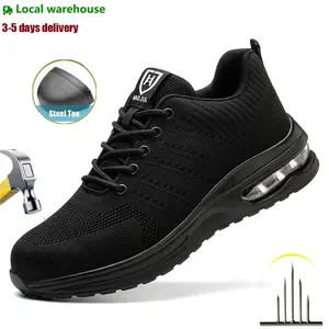 Steel toe boots for men Lightweight Safety Shoes Comfortable Puncture Proof Slip On Indestructible Work Shoes Comfortable Fashion Sneakers for Men Tennis shoes