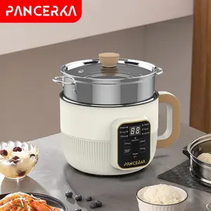 PANCERKA Electric Hot Pot with Steamer, Non-Stick Multi-Functional Electric Pot for Boiling, Steaming, Pan-Frying, Hot Pot Electric for Quick Family Meals, Rice, and Soups