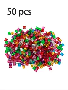 100pcs/50pcs Colorful Cornrow Hair Clips, DIY Accessories, Metal Hip Hop Punk Hair Jewelry, Tabletops, Perfect for Customization