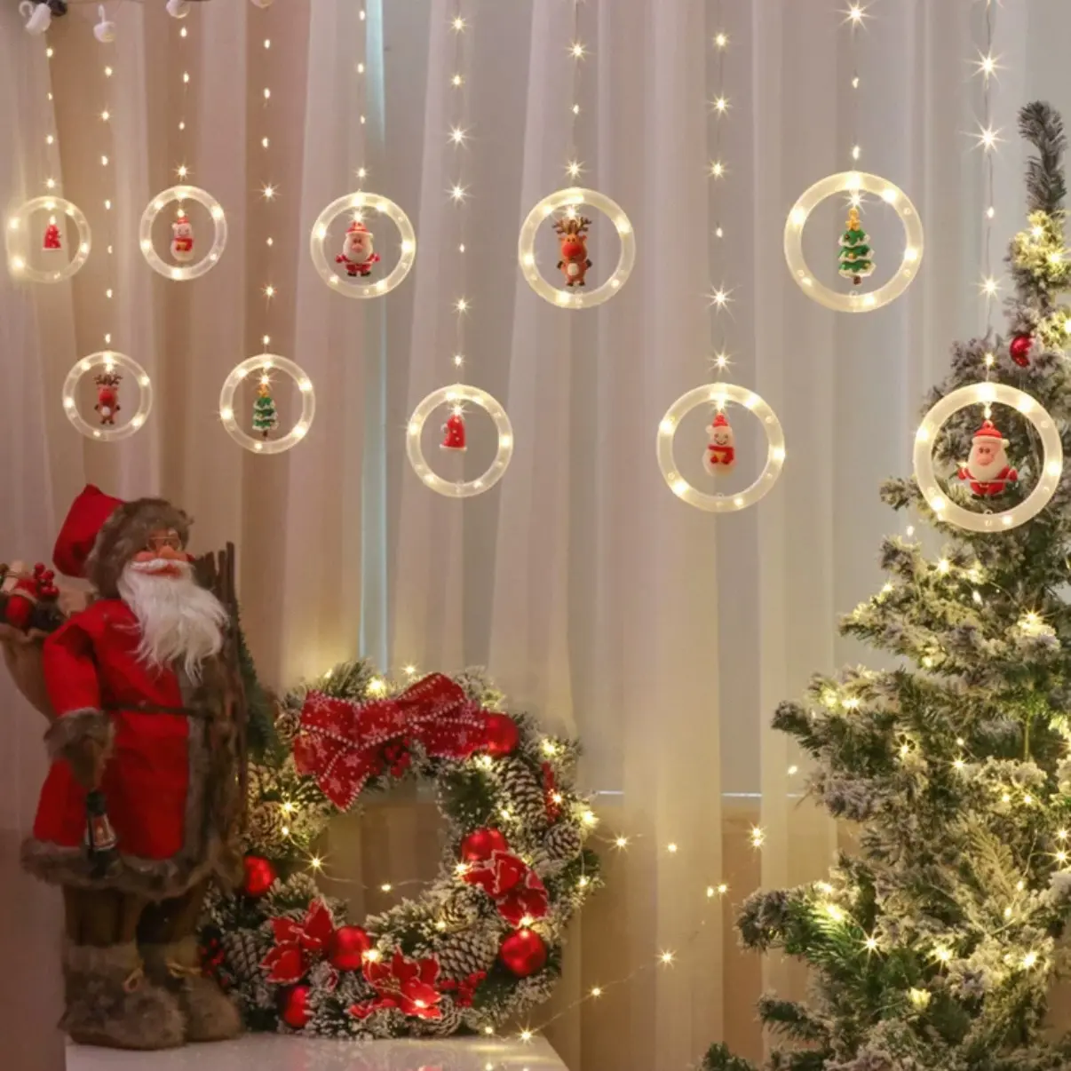Christmas decorative lights flashing USB string lights for hanging, festive flashing warm lights