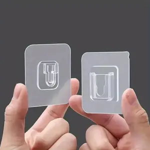 Strong Reusable Invisible Wall Hooks, Easy Installation, Dual-Sided Adhesive, Ideal for Bathroom Kitchen Bedroom Storage, Wall Mounted Storage, PVC Material