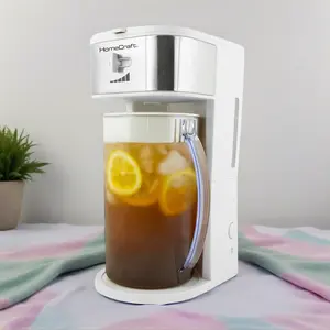 HomeCraft 3-Quart White Café' Ice Tea and Iced Coffee Brewing System