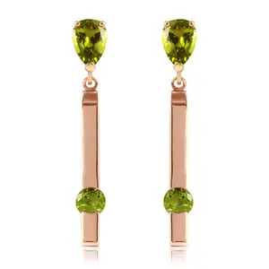14k Rose Gold Chandelier Earrings with Peridots