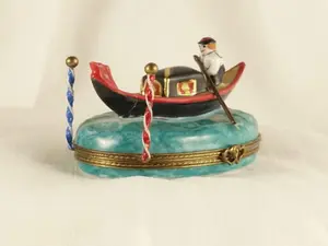 Venetian Gondola Limoges Trinket Box, Oval Porcelain (Limited Edition)