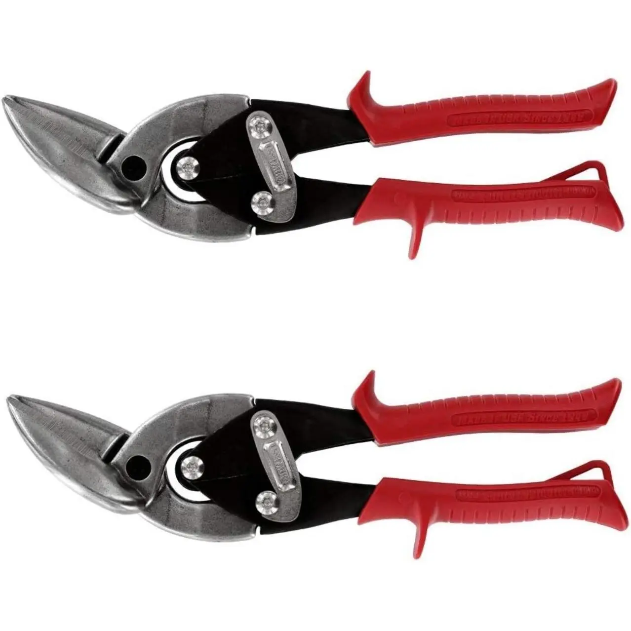 Midwest 2-Pack Left Offset Cut Hot Forged Aviation Snips Heavy Duty Hand Tools, Molybdenum Construction, High Tensile Strength Steel Blades, Durable Handles, Comfortable Grips, Metal Shears Cutting Supplies (Model P6510L)