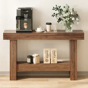 [flash sale home items]55 Inch Long Console Table,Farmhouse Dressing, Wooden Rectangular Sofa Table Behind Sofa, affordable coffee desk, Industrial Entryway small space Table with Storage for Living Room, Entryway, Hallway Desk Modern Home Furniture