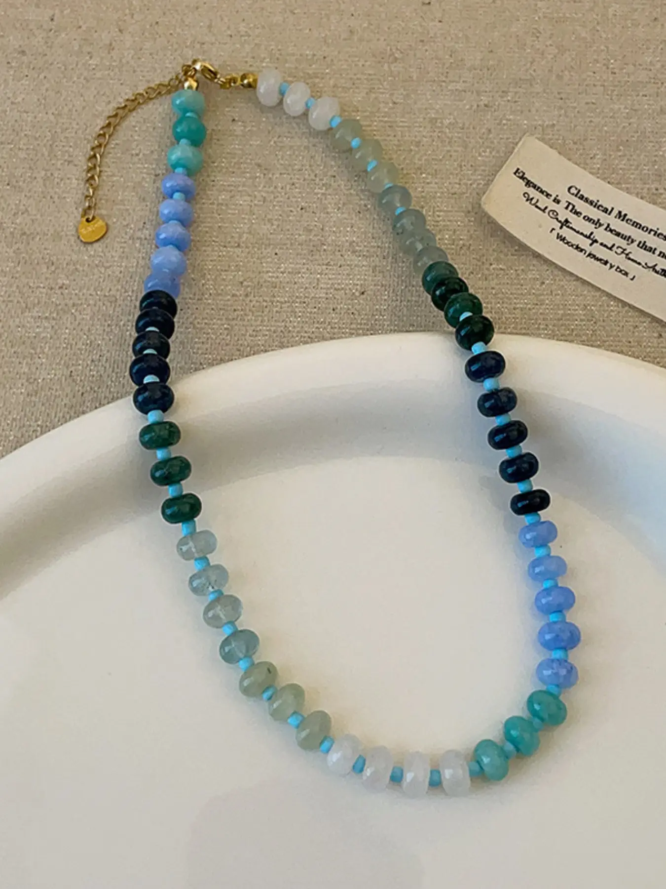 Women's Natural Stone Beaded Choker Necklace Boho Style Handmade Casual Jewelry for Daily Wear & Beach Vacation Accessories Vintage Bohemian Jewelry Daily Wear Accessory Beaded Necklaces