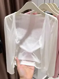 Lightweight Sheer Women's Cardigan for Spring and Summer, Long Sleeve Open Front Layering Piece, Perfect for Casual Knitwear, Womenswear