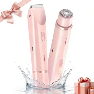 Electric Bikini Trimmer for Unisex, Rechargeable 2-in-1 Body & Facial Hair Removal, Waterproof Wet & Dry Bikini Shaver, Cordless Rechargeable Trimmer  Gift Daily Epilator