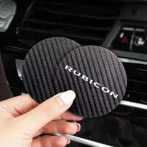 For JEEP Rubicon 2Pcs Car Coaster Water Cup Bottle Holder Anti-slip Pad Mat Silica Gel Bottle Holder Pad Car Accessories