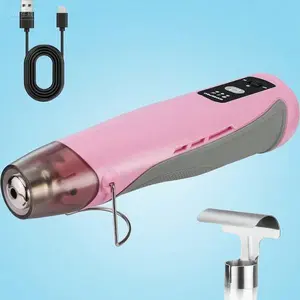 Compact 7.2V Heat Tool with Reflector Nozzle, Adjustable Temperature Hot Air Gun for Crafting, 3 Settings - Cool Air/302°F(150°C)/680°F(360°C), Ceramic Heating Core, Portable Embossing Tool for DIY Projects, Reusable & Lightweight Design torch burner