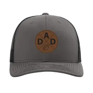 Football Dad Hat, Custom Leather Patch Cap, Personalized Gift for Football Dads, Sports Dad Trucker Hat, Custom Dad Cap
