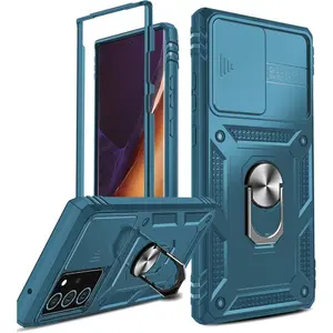 Compatible for Samsung Note 20 Ultra Case: Note 20 Ultra Case[ Not for Note 20],Military-Grade Phone Case with Slide Camera Cover & Metal Ring Heavy Duty Protective Case Note 20 Ultra,Sea Blue