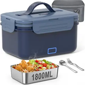 Cordless Electric Lunch Box for Adults, 1.8L Rechargeable Heated Lunch Box for Men, Portable Self-Heating Food Warmer for Car/Truck/Office Christmas White Elephant Gifts for Men Women