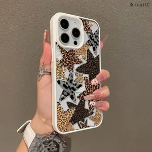 Premium Magnetic Case for iPhone11/12/13/14/15/16/promax Leopard print with a five-pointed star y2k cased MagSafe Ready, Anti-Fall, Springtok and Ultra-Thin Design |   Perfect for Everyday Use Protector Screen Protector Aesthetic Resistance