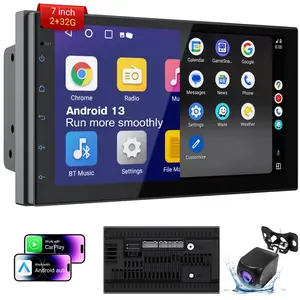 7" HD Touchscreen Wireless Double Din Car Stereo,CarPlay & Android Auto,Backup Camera,Bluetooth,GPS Navigation, FM/AM,All Vehicles