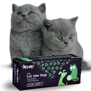 PET N PET Extra Large Cat Litter Box Liners, 7 Count Heavy Duty Kitty Litter Bags For Poop, Tear & Leak Resistant Drawstring Closure Cat Bags Liners