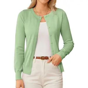 Womens Long Sleeve Knit Cardigan Sweaters Casual Dressy Open Front Button Down Cardigans Spring Outfits