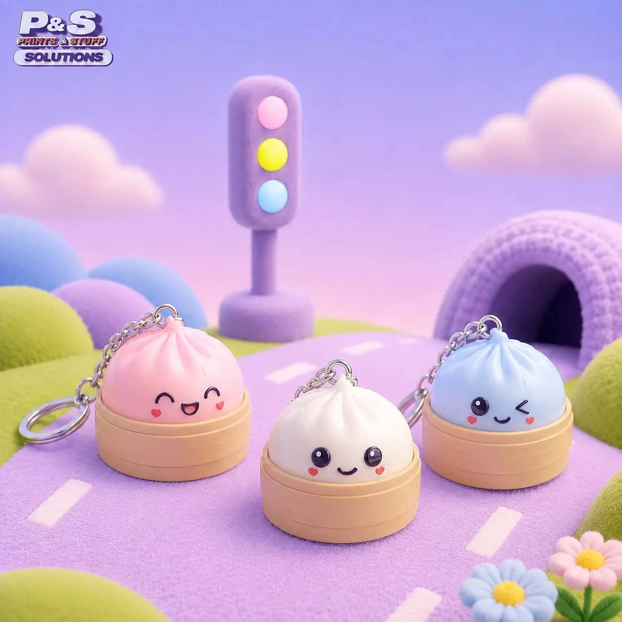P&S Solutions Adorable Dumpling  Keychains - Cute Food-Themed Accessories for Kids and Adults - Perfect for Gifts and Daily Use