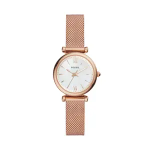 Fossil Carlie Mini Women's Three-Hand, Rose Gold-Tone Stainless Steel Watch