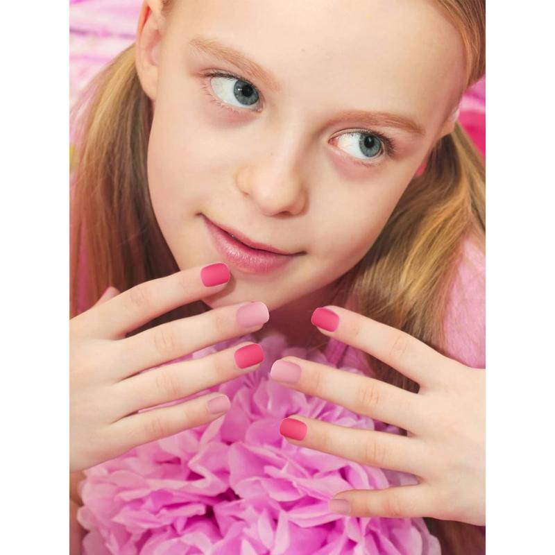 288 Pieces Kids Short Matte Press on Nails, TOROKOM Children Fake Nails Acrylic Nails Art Tip for Kids Short Square Full Cover Fake Nails for Women Girls (12 Matte Colors)