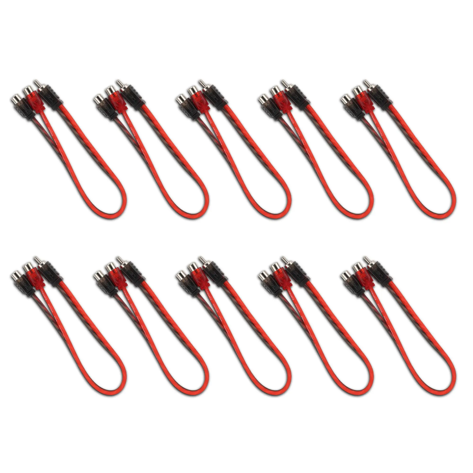 Level 1 RCA 100% Copper OFC Y Connector – 1 Male / 2 Female - 10-Pack (RCA-1M2F.10PK)