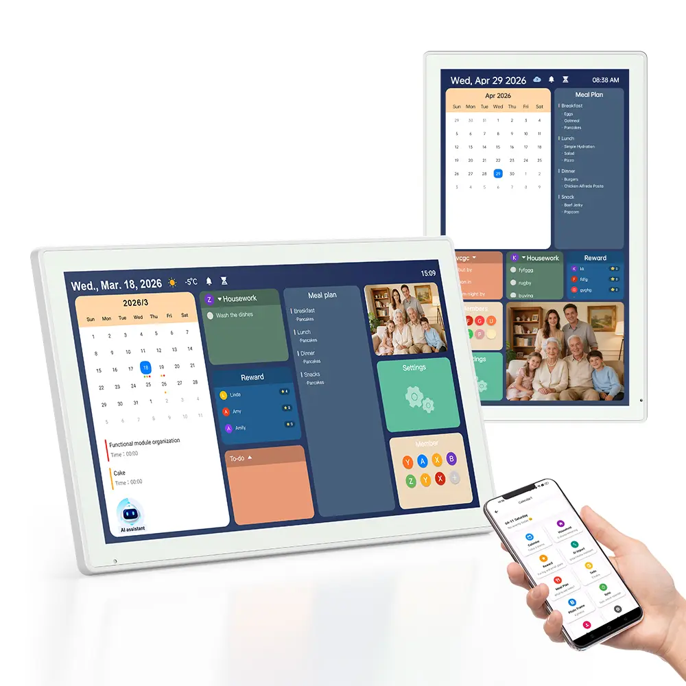 VCIVIK 15.6" Smart Digital Family Calendar, WiFi Touchscreen Wall Display for Home Organization, Shared Sync Schedule Board, Electronic Monthly Planner & Digital Picture Frame