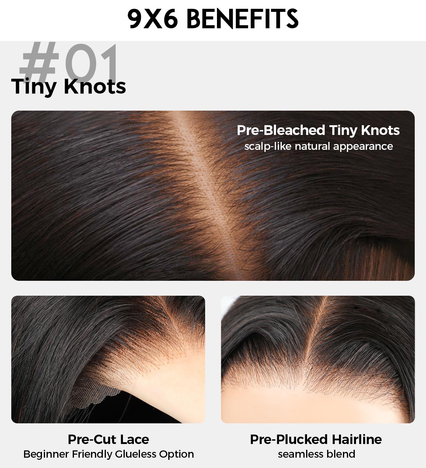 OQ HAIR 220% Density Pre Cut 9x6 TPart Lace Water Wave Wear Go Glueless Wigs With Drawstring Pre Plucked With Natural Hairline