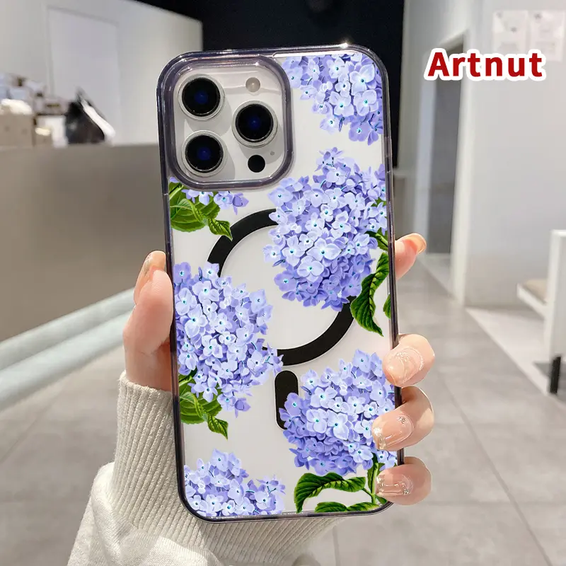 Lavender Hydrangea Charm Pattern Magnetic Phone Case for iPhone 16 15 14 Pro Max 13 12 11 XR XS E Plus Shockproof Lightweight Transparent Protective Soft Cover Supports Wireless Charging - TikTok Shop Lavender Hydrangea Charm Pattern Magnetic Phone Case for iPhone 16 15 14 Pro Max 13 12 11 XR XS E Plus Shockproof Lightweight Transparent Protective Soft Cover Supports Wireless Charging - TikTok Shop