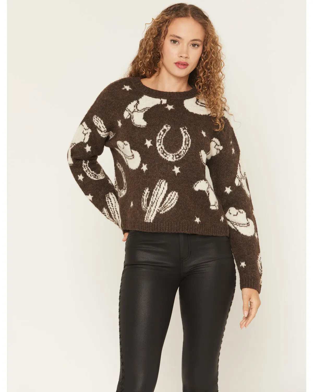 Saddleridge Western Conversation Print Sweater